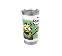 Mignon monstre qui dit Oops Funny Doodle Creature Humour pour enfants Gobelet isotherme en acier inoxydable double paroi