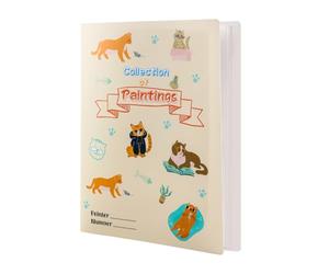 Mignon Motifs de Chat Dossier avec Pochettes, Dessins de Peinture pour Enfants Dossier Portfolio avec Couverture Classeur Portfolio & 40 Pochettes Reliure pour Collectionner Peintures