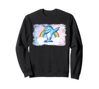 Mignon Narval Arc-en-Ciel Nuages Kawaii Océan Animal Art pour Enfants Sweatshirt