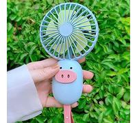 Mignon Nez De Cochon De Poche Mini Petit Ventilateur Portable Portable Petit USB Rechargeable Mignon-Nez De Cochon Ventilateur De Poche - Bleu