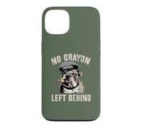 Mignon No Crayons Left Behind Team Military My Soldier Bulldog Coque pour iPhone 13