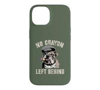 Mignon No Crayons Left Behind Team Military My Soldier Bulldog Coque pour iPhone 14