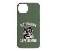 Mignon No Crayons Left Behind Team Military My Soldier Bulldog Coque pour iPhone 14 Plus