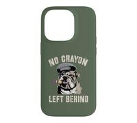 Mignon No Crayons Left Behind Team Military My Soldier Bulldog Coque pour iPhone 14 Pro