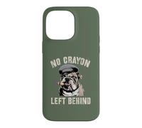 Mignon No Crayons Left Behind Team Military My Soldier Bulldog Coque pour iPhone 14 Pro Max