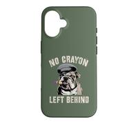 Mignon No Crayons Left Behind Team Military My Soldier Bulldog Coque pour iPhone 16