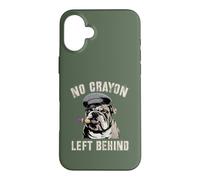 Mignon No Crayons Left Behind Team Military My Soldier Bulldog Coque pour iPhone 16 Plus