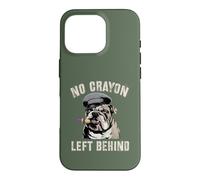 Mignon No Crayons Left Behind Team Military My Soldier Bulldog Coque pour iPhone 16 Pro