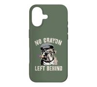 Mignon No Crayons Left Behind Team Military My Soldier Bulldog Coque pour iPhone 17