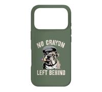Mignon No Crayons Left Behind Team Military My Soldier Bulldog Coque pour iPhone 17 Pro