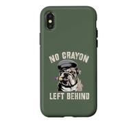 Mignon No Crayons Left Behind Team Military My Soldier Bulldog Coque pour iPhone X/XS