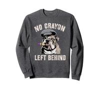 Mignon No Crayons Left Behind Team Military My Soldier Bulldog Sweatshirt