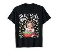 Mignon Noël Jésus Aime Les germes chrétiens Enfants Hommes Femmes T-Shirt