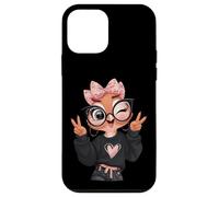 Mignon Oiseau Drôle Chouette Lunettes Noir Bébé Poussin Animal Maman Coque pour iPhone 12 Mini