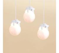 Mignon Ours Pendentif avec Impression 3D Lune Globe Dessin Animé Lapin Endormi Lustre Enfants Planète Lampe Suspendue Chambre D’Enfants 3 Lumière Suspendue pour GA, Bear 3 Lights