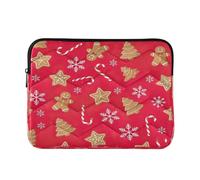 Mignon pain d'épice Cookies Rouge Pochette Ordinateur Housse de Protection Rembourrée pour Ordinateur Portable 15.6 Pouces pour Femme