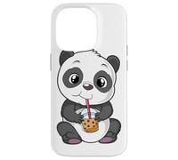 Mignon Panda Bear Choco Shake Sweets Bubble Tea Baby Teddy Coque pour iPhone 14 Pro