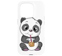 Mignon Panda Bear Choco Shake Sweets Bubble Tea Baby Teddy Coque pour iPhone 15 Pro