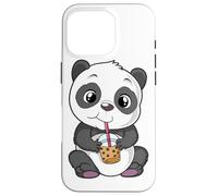 Mignon Panda Bear Choco Shake Sweets Bubble Tea Baby Teddy Coque pour iPhone 16 Pro