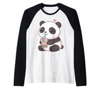 Mignon Panda Bubble Tea Kawaii Anime Pandas Amant Filles Manche Raglan