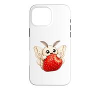 Mignon Papillon de Nuit avec Fraise Fruits d'été Coque pour iPhone 16 Pro Max