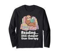 Mignon Paresseux Lecture Livres Confortable Rat de bibliothèque Relaxation Manche Longue