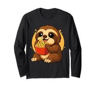 Mignon Paresseux Mangeant des Frites drôle Kawaii Animal Food Lover Manche Longue