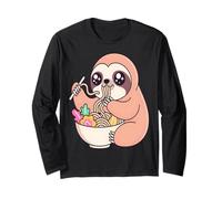 Mignon Paresseux Mangeant des Ramen Kawaii Anime Manche Longue