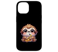 Mignon Paresseux Saxophone Musicien Dessin animé Jazz Coque pour iPhone 14
