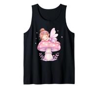 Mignon Pastel Aquarelle fée Champignon endormi Fantaisie Débardeur
