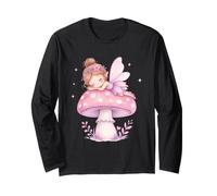 Mignon Pastel Aquarelle fée Champignon endormi Fantaisie Manche Longue