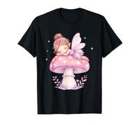 Mignon Pastel Aquarelle fée Champignon endormi Fantaisie T-Shirt