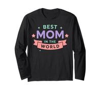 Mignon pastel Best Mom in the World Manche Longue