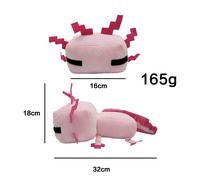 Mignon Peluche Minecraft Axolotl de 12,5 pouces, personnage en peluche de base, doux et câlin, cadeau de collection pour enfants,1
