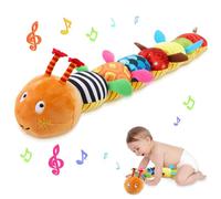 Mignon Peluche musicale pour bébé en forme de chenille - Jouet en peluche doux pour bébé avec froissement multisensoriel, hochet e1