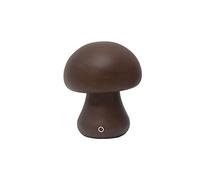 Mignon Petit Champignon Lampe de Bureau Veilleuse, Lampe de Table de Style Vintage en Bois, Interrupteur Tactile de Charge USB Lampe de Chevet Réglable sans Fil pour Chambre Salon Décor à(C/Café)