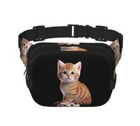 Mignon petit chat imprimé sac banane multifonctionnel sac messager mode unisexe sac de voyage sac de rangement sport