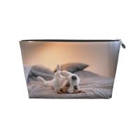 Mignon Petit Chien Jack Russell Terrier, Trousse de Toilette Trousse de Maquillage Sac à cosmétiques Trousse de Toilette de Voyage Portable