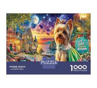 Mignon petit chien Jeu De Puzzles En Lot 1000 Pièces Yorkshain terrier Coastal Castle Ultra Difficult Puzzle Jeu De Famille Amusant Et Stimulant Après L'école, Puzzle À La Meilleure Évaluation 38x26cm