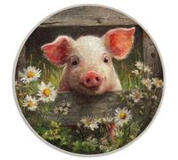 Mignon Petit Cochon, avec des Marguerites en Fleurs || Puzzles Amusants en Famille 1000pcs (67.5x67.5cm) Adultes
