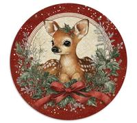 Mignon Petit Faon, paré de Houx et d'un nœud Cadeau Unique Décoration Intérieure Jeu ÉduChatif Challenge Toy Adultes & Enfants des 14 Ans 1000pcs (67.5x67.5cm)