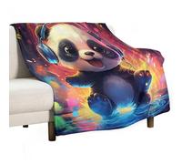 Mignon Petit Panda Couvertures Et Plaids Thèmes Animaux Plaid Polaire Et Enfants Rester Chaud en Hiver pour Garçons Et Filles Couverture De Voyage Cadeau d'anniversaire 80x100cm