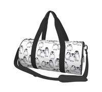 Mignon Petit Pingouin en Hiver, Sac de Voyage de Grande capacité, Sac à Main Rond, Sac de Voyage de Sport, fourre-Tout, Sac de Fitness