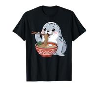 Mignon Phoque Mangeant des Ramen Japonais Kawaii Sea Noodles T-Shirt