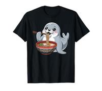 Mignon Phoque Mangeant des Ramen Japonais Kawaii Sea Noodles T-Shirt