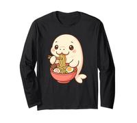 Mignon Phoque Mangeant Ramen Kawaii Art Amateur de Nourriture Manche Longue