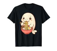 Mignon Phoque Mangeant Ramen Kawaii Art Amateur de Nourriture T-Shirt