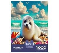 Mignon Phoque Puzzle 1000 Pièces Educa Cadeau Unique Décoration Intérieure Animaux Marins Jeu Éducatif Challenge Toy Adultes Et Enfants À Partir De 14 Ans 38x26cm/1000pcs