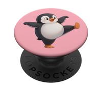 Mignon Pingouin Dansant Kung Fu Cartoon PopSockets PopGrip Adhésif