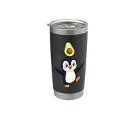 Mignon pingouin de dessin animé équilibrant l'avocat Happy Dance Gobelet isotherme en acier inoxydable double paroi
